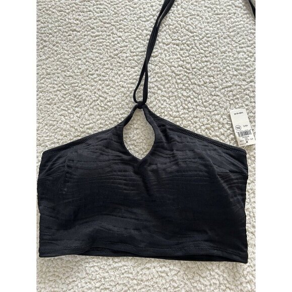 Aerie Real Good Bandeau Halter Top Black Size S - Picture 1 of 4